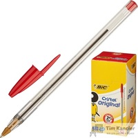 Ручка шариковая неавтоматическая масляная BIC Cristal красная (толщина линии 0.4 мм)