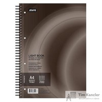 Бизнес-тетрадь Attache Selection LightBook А4 100 листов коричневая в клетку на спирали (218х297 мм)