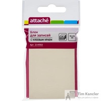 Стикеры Attache 76x51 мм пастельные желтые (1 блок, 100 листов)