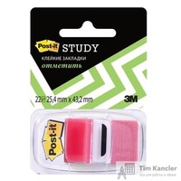 Клейкие закладки Post-it пластиковые красные 22 листа 25.4х43.2 мм в диспенсере