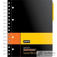 Бизнес-тетрадь Attache Selection Smartbook А5 120 листов желтая/оранжевая в клетку 1 разделитель на спирали (181х212 мм)