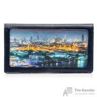 Сумка-конверт Eshemoda Big Бангкок из натуральной кожи тёмно-синего цвета (70184013)