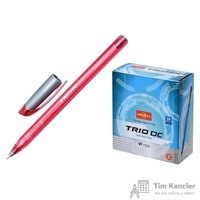 Ручка шариковая неавтоматическая масляная Unimax Trio DC tinted красная (толщина линии 0.5 мм)