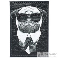 Обложка для карточки Man in Black 2240011 из натуральной кожи черного цвета
