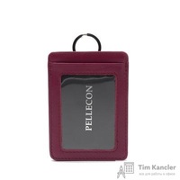 Чехол для пропуска Pellecon из натуральной кожи бордового цвета (102-717-22)