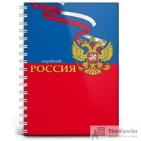 Бизнес-тетрадь Проф-пресс Двуглавый орел А4 100 листов цветная в клетку на спирали (300х210 мм)