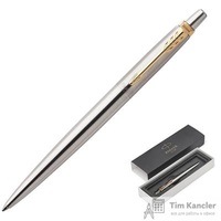 Ручка шариковая Parker Jotter GT цвет чернил синий цвет корпуса серебристый (артикул производителя 1953182)