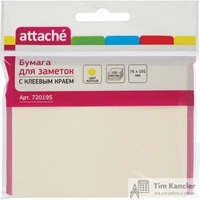 Стикеры Attache 76х101 мм пастельные желтые (1 блок, 100 листов)
