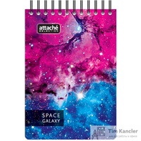 Блокнот Attache Selection Space Galaxy А7 120 листов в клетку на спирали (82х110 мм)