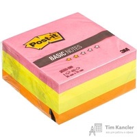 Стикеры Post-it Basic 76х76 мм неоновые 4 цвета (1 блок, 400 листов)