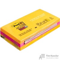 Стикеры Z-сложения Post-it Super Sticky 76х76 мм неоновые 2 цвета для диспенсера (6 блоков по 90 листов)