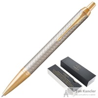 Ручка шариковая Parker IM Warm Silver Grey GT цвет чернил синий цвет корпуса серебристый (артикул производителя 1931687)