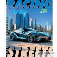 Тетрадь общая Racing-ECO А5 48 листов в клетку на спирали (обложка в ассортименте)